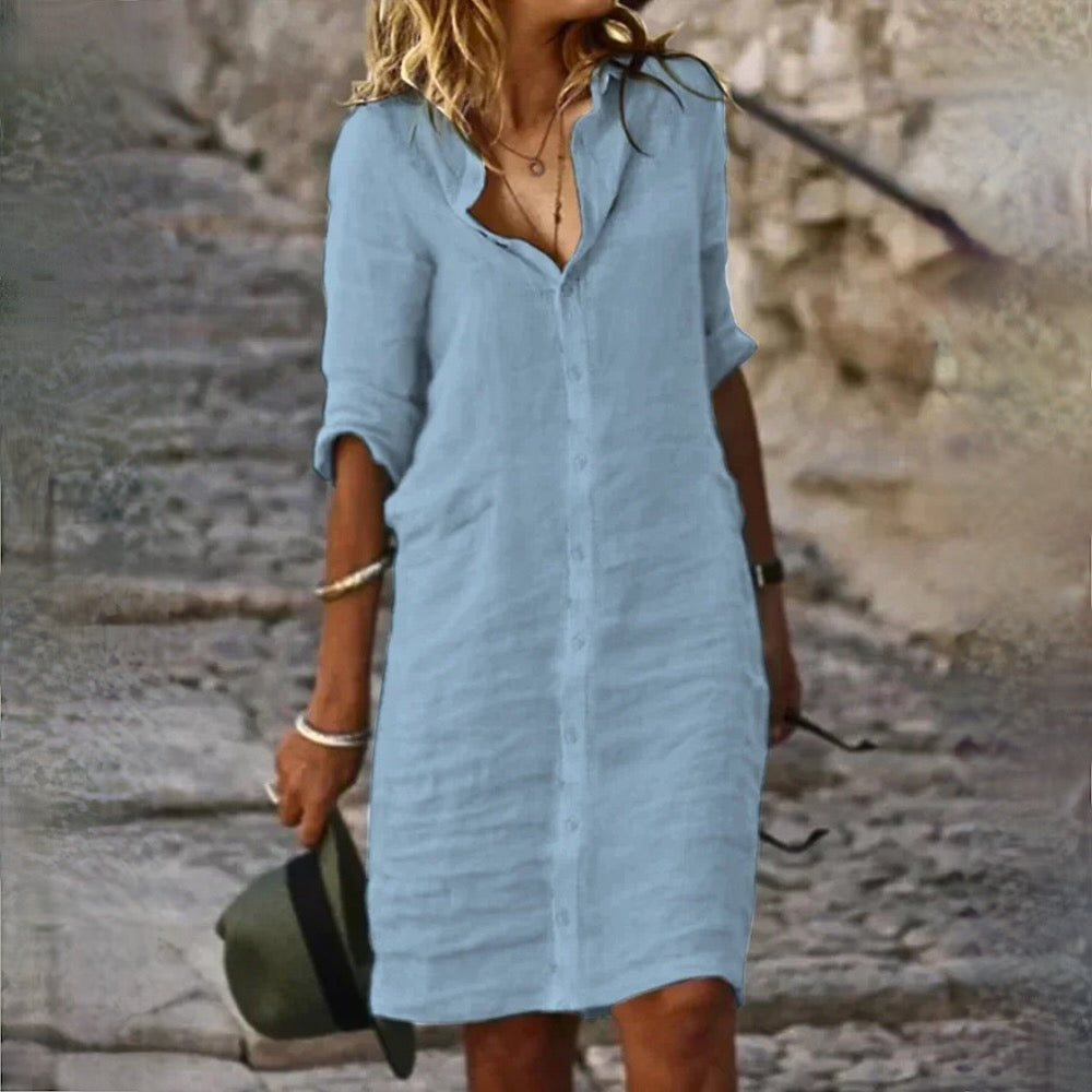 Lilian™ | Women's Cotton-Linen Dress