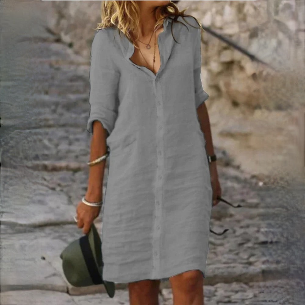 Lilian™ | Women's Cotton-Linen Dress