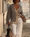 Casual striped slit shirt