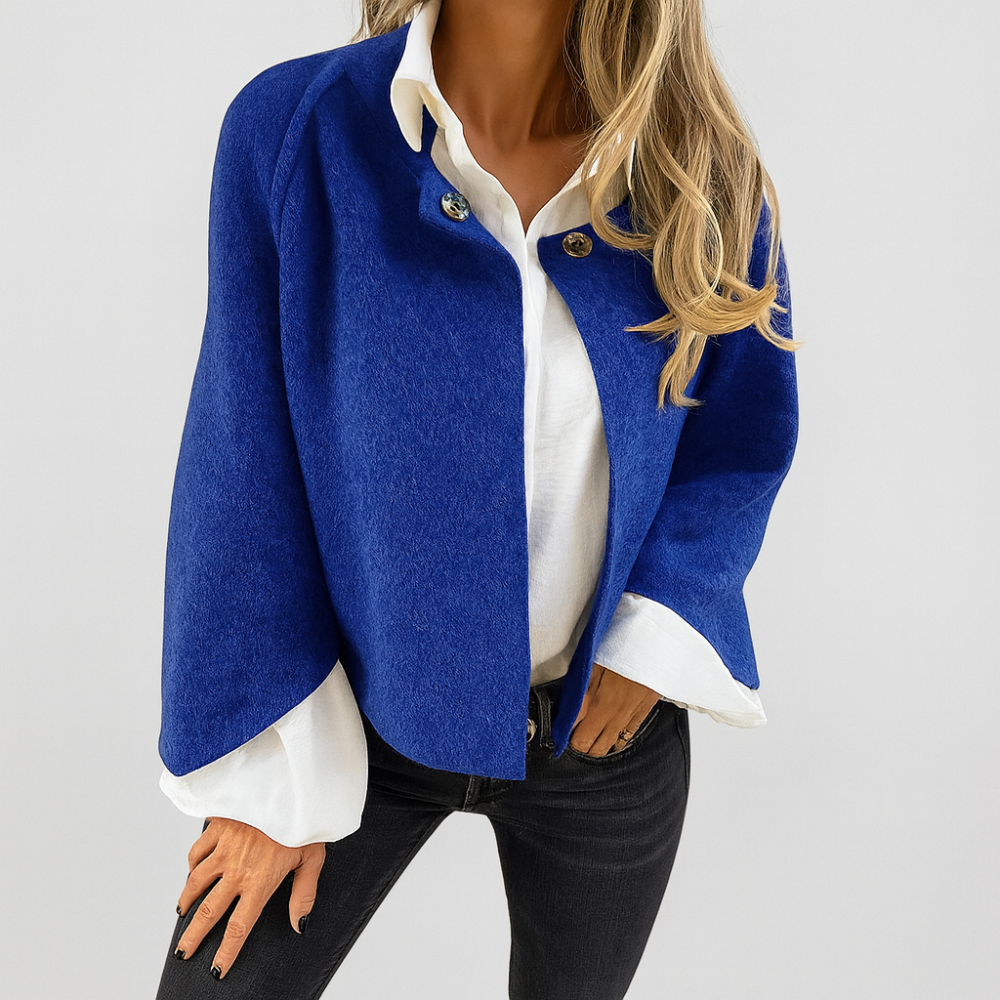 Short coat with chic flared sleeves