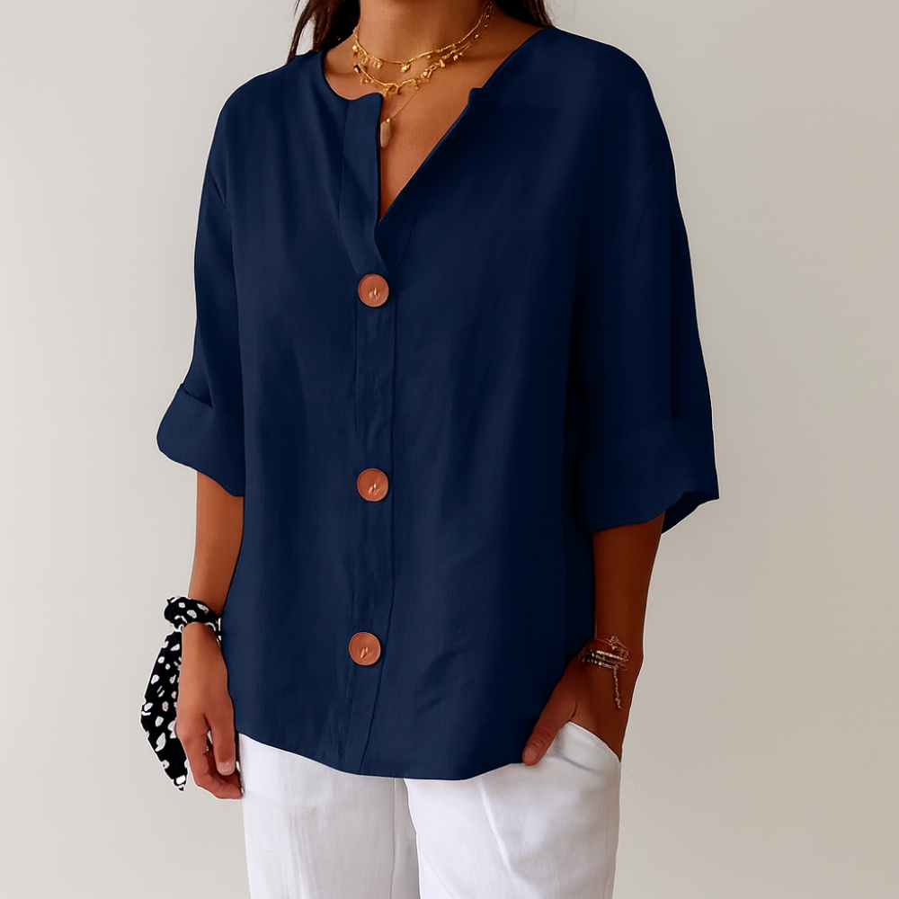 Casual linen blouse for timeless elegance