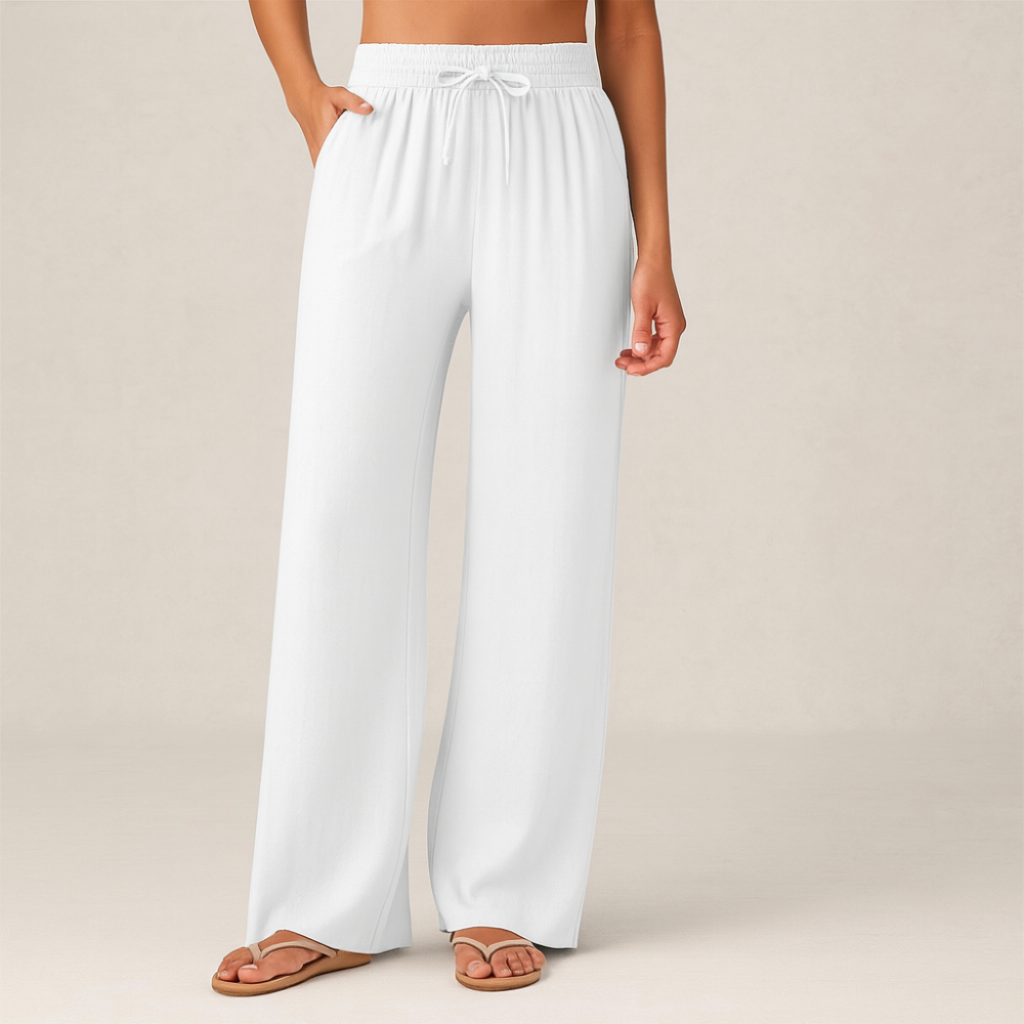 Pantalon Taille Haute Fluide