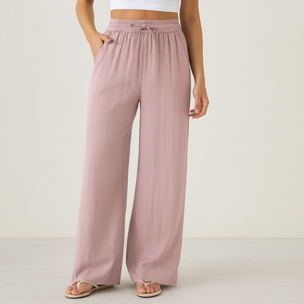 Pantalon Taille Haute Fluide