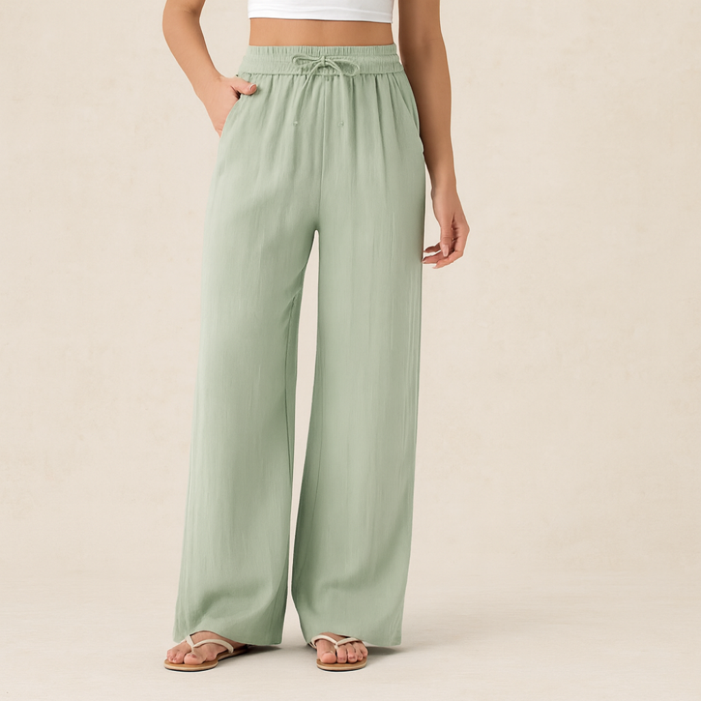 Pantalon Taille Haute Fluide