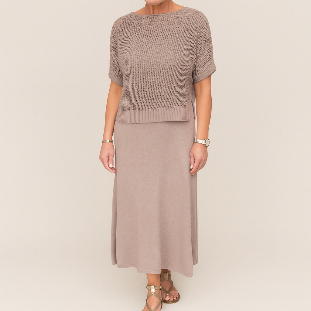 Laurie™ | Midi dress and mesh top set