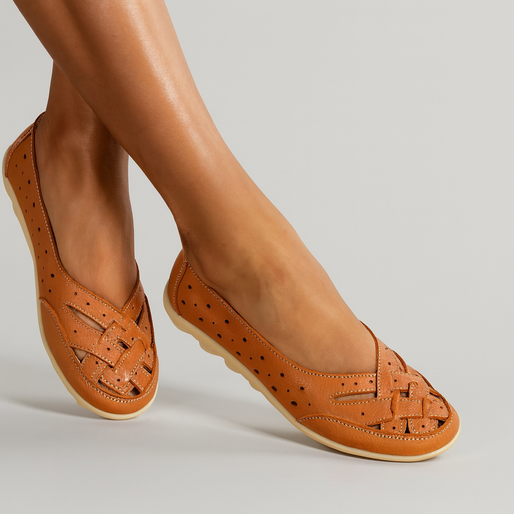 Serena - Orthopedic breathable leather moccasins