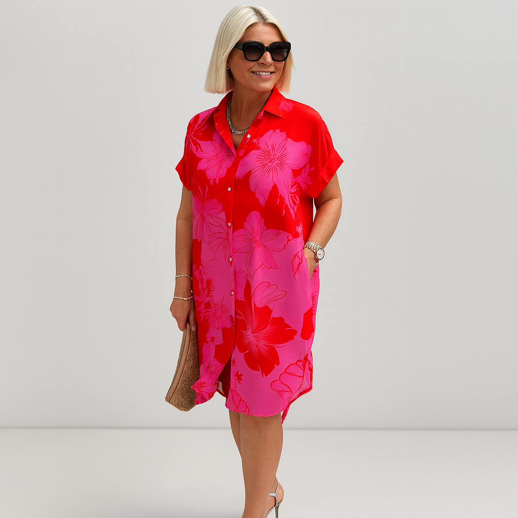 Robe Midi d’Été à Imprimé Floral Élégante