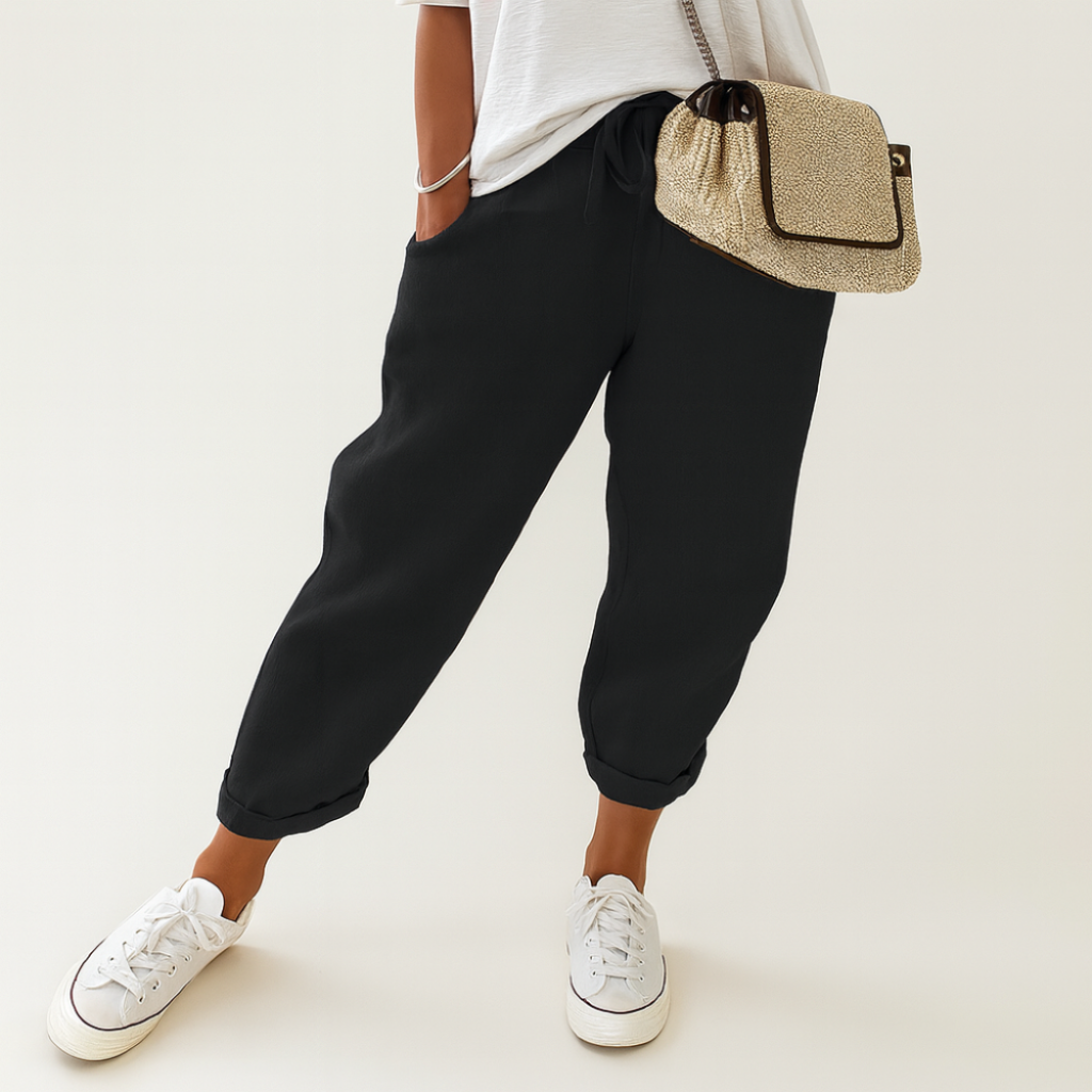 Pantalon en Lin Décontracté Chic