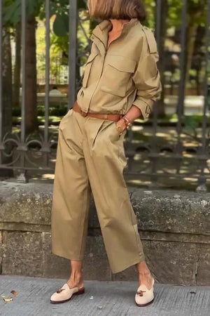 Women's Chic Loose Cargo Set