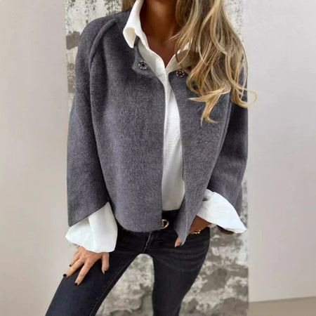Short coat with chic flared sleeves